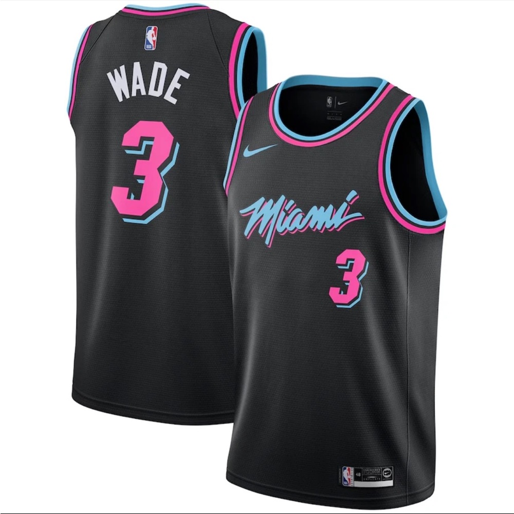 Men's NBA Dwyane Wade Miami Heat Vice City Edition Nike Swingman Jersey